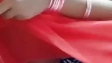 POV sexy bhabhi in red saree