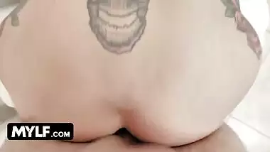 Mylf - Tattooed Milf Lily Lane Gets Her Hairy Pussy Creampied By Young Dick Full Video