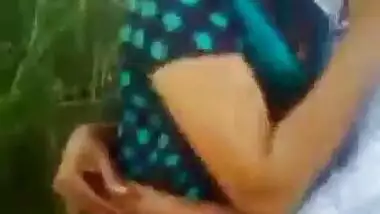 Indian desi college student kissing outdoor