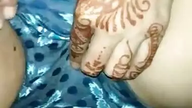 Newly married desi bhabhi pussy rubbing and showing panty part 1