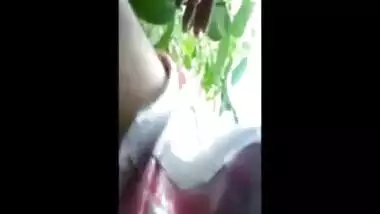 Couple enjoying sex in forest