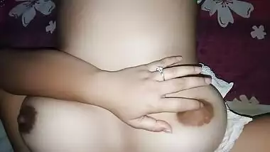 Indian Girl Showing her boobs and pussy Fingering Selfie 2