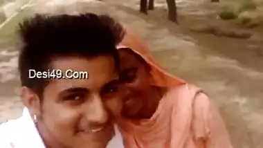 Boy and Desi MILF smile on camera thinking about upcoming porn video