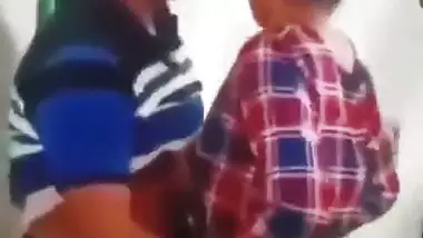 Couple fucking in standing