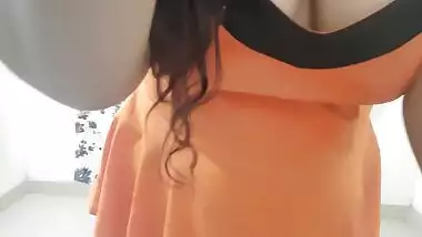Horny Desi Indian Girl.. Spanking Her Big Ass In Her Private Bedroom Part 1