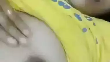 Cute Girl Showning and Boob Pressing