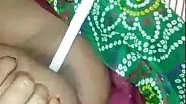 Bhabhi pussy drilled by husband using candle on video call with clear hindi talk