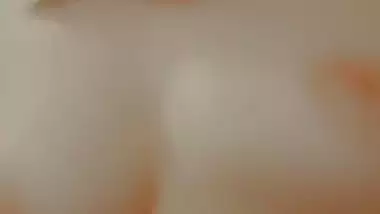 Brown hair girl cute boobs showing selfie MMS