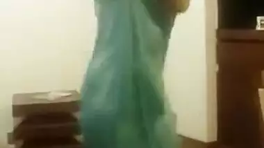 Indian Wife Dancing in hotel room