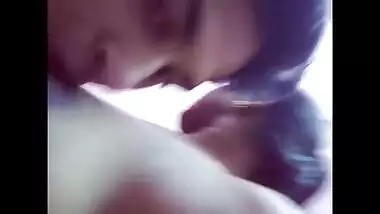 Boyfriend eating his his girlfriend’s boobs