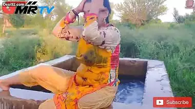 Punjabi sexy wife outdoor bath