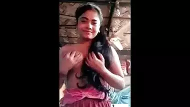 Topless Telugu girl exposing her hot tits