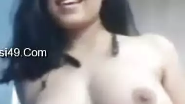 Sexy Indian Girl Sanjana Shows Her Boobs On Video Call Part 6