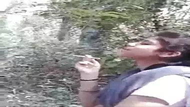 Desi Lesbo Girls Smoking in Jungle