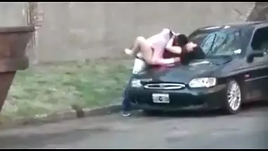 Hot lover fucking on car