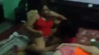 Sexy girls having erotic fun in the hostel