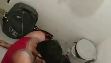 Indian petite girlfriend sex in restroom