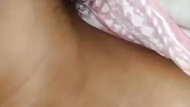 Pretty desi girl fucking pussy with condom dick