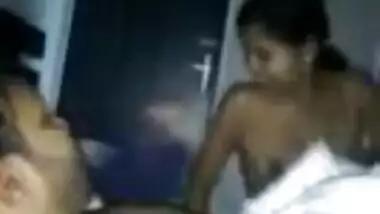 cute indain girlfriend with lover guy in bedroom