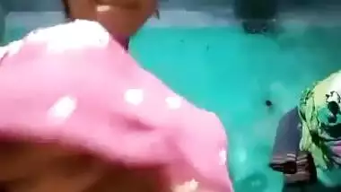 Sweet Bengali teen girl showing her big boobs