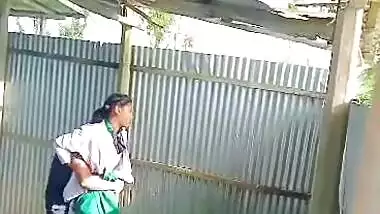 Bengali college girl outdoor standing fuck