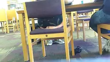 Candid Desi Teen's Feet in Library