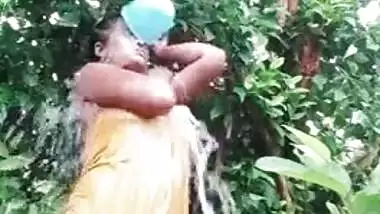 Young Desi girl has her first time XXX outdoor washing on camera