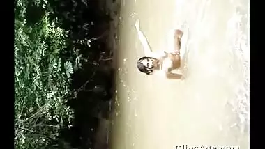 Hot Indian desi girl Nirupam expoising herself nude in river for her lover guy