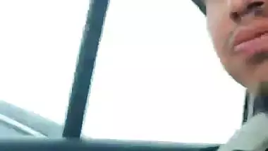 A couple sex video of a GF sucking her lover’s dick in a car