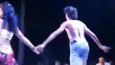 Sexy stage dance boob tit squeezing