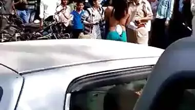 Nude Indian Girl On Street For Protest