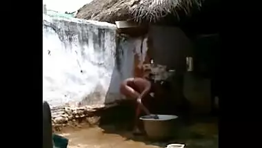 Indian village sister’s bath captured by her cousin