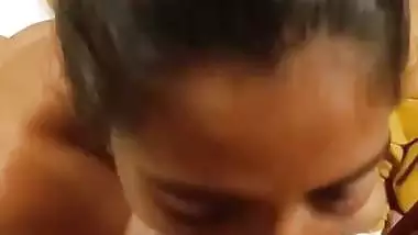The horny girl gives an Indian blowjob to her boss